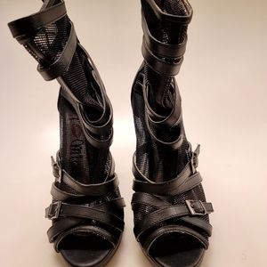 Black Strappy Women's Heels